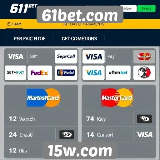 Métodos de pagamento aceitos no 61bet.com